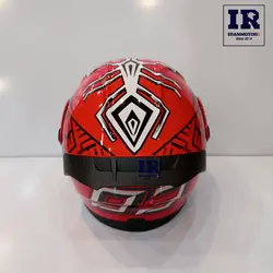 کلاه کاسکت فک متحرک QIKE کایک – قرمز طرح دار