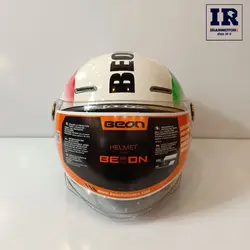 کلاه کاسکت وسپایی beon بیون عینک دار – سفید طرح پرچم ایتالیا