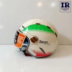 کلاه کاسکت وسپایی beon بیون عینک دار – سفید طرح پرچم ایتالیا