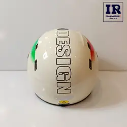 کلاه کاسکت وسپایی beon بیون عینک دار – سفید طرح پرچم ایتالیا