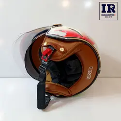 کلاه کاسکت وسپایی beon بیون عینک دار – سفید طرح پرچم ایتالیا