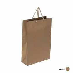ساک دستی آماده کرافت طلایی ابعاد 9*38*25