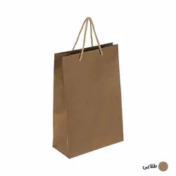 ساک دستی آماده کرافت طلایی ابعاد 9*30*20