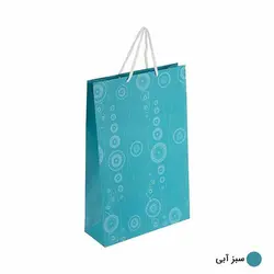 ساک دستی آماده گلاسه آکوا سبز آبی ابعاد 9*38*25