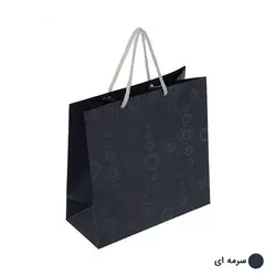 ساک دستی آماده گلاسه آکوا سرمه ای ابعاد 10*23*23