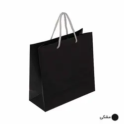 ساک دستی آماده گلاسه آکوا مشکی ابعاد 10*23*23