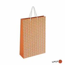 ساک دستی آماده گلاسه استار نارنجی ابعاد 9*38*25