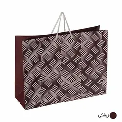 ساک دستی آماده گلاسه بسکت زرشکی ابعاد 14*32*42