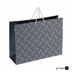 ساک دستی آماده گلاسه بسکت سرمه ای ابعاد 14*32*42