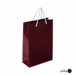 ساک دستی آماده گلاسه پوست ماری زرشکی ابعاد 9*30*20