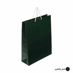 ساک دستی آماده گلاسه پوست ماری سبز یشمی ابعاد 11*42*32