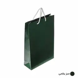 ساک دستی آماده گلاسه پوست ماری سبز یشمی ابعاد 9*38*25