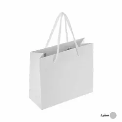 ساک دستی آماده گلاسه پوست ماری سفید ابعاد 7*15*17