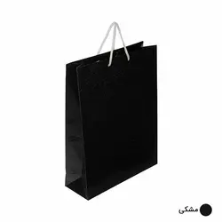 ساک دستی آماده گلاسه پوست ماری مشکی ابعاد 11*42*32