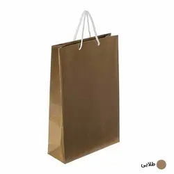 ساک دستی آماده گلاسه پوست ماری طلایی ابعاد 9*38*25