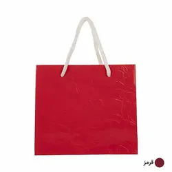 ساک دستی آماده گلاسه پوست ماری قرمز ابعاد 7*15*17