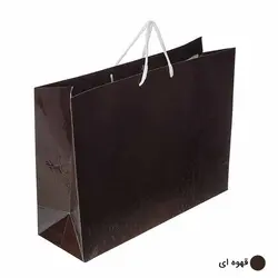 ساک دستی آماده گلاسه پوست ماری قهوه ای ابعاد 14*32*42