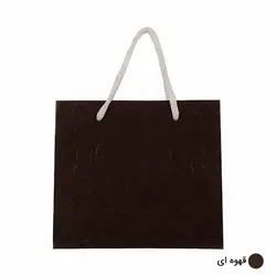 ساک دستی آماده گلاسه پوست ماری قهوه ای ابعاد 7*15*17