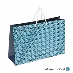 ساک دستی آماده گلاسه دلتا فیروزه ای-سرمه ای ابعاد 12*24*36