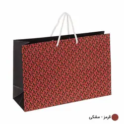 ساک دستی آماده گلاسه دلتا قرمز-مشکی ابعاد 12*24*36