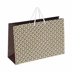 ساک دستی آماده گلاسه دلتا کرم-قهوه ای ابعاد 12*24*36