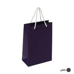 ساک دستی آماده گلاسه ساده بنفش ابعاد 8*24*16