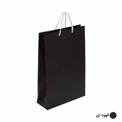 ساک دستی آماده گلاسه ساده قهوه ای ابعاد 9*38*25