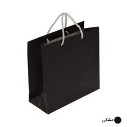 ساک دستی آماده گلاسه ساده مشکی ابعاد 10*23*23