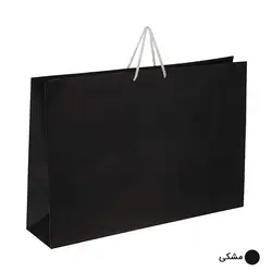 ساک دستی آماده گلاسه ساده مشکی ابعاد 13*37*54