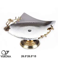 شیرینی خوری مربع استیل پایه دار VERONA