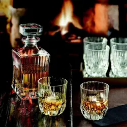 دکانت و نیم لیوان کریستال ایتالیا RCR Adagio