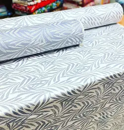 پارچه ملحفه فیلور طرح شاخه 2 طوسی