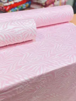 پارچه ملحفه نخ پنبه فیلور طرح شاخه 2 صورتی