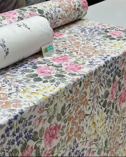 پارچه ملحفه کتان نخ فیلور طرح کیمیا