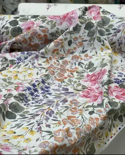 پارچه ملحفه کتان نخ فیلور طرح کیمیا