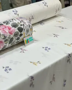 پارچه ملحفه کتان نخ فیلور طرح کیمیا