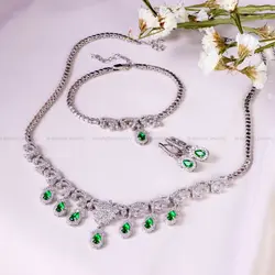 سرویس سنتاتیک زمرد زنانه کد 14302 - جواهری مشاهیر