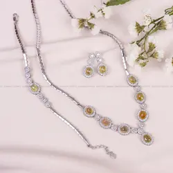 سرویس یاقوت زرد زنانه کد 10659 - جواهری مشاهیر