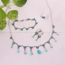 سرویس فیروزه کلکسیونی زنانه کد 10589 - جواهری مشاهیر