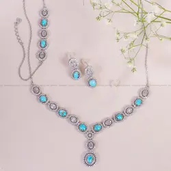 سرویس فیروزه کلکسیونی زنانه کد 10467 - جواهری مشاهیر