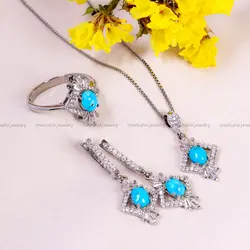 نیم ست فیروزه زنانه کد 14700 - جواهری مشاهیر