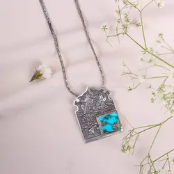 گردنبند فیروزه شجری کد 10624 - جواهری مشاهیر