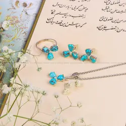نیم ست فیروزه زنانه کد 10377 - جواهری مشاهیر