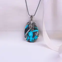 گردنبند فیروزه زنانه کد 9784 - جواهری مشاهیر