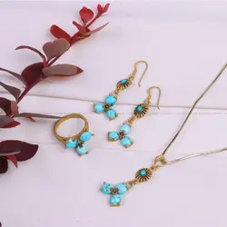 نیم ست فیروزه زنانه کد 9593 - جواهری مشاهیر