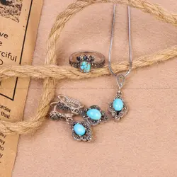 نیم ست فیروزه زنانه کد 6956 - جواهری مشاهیر