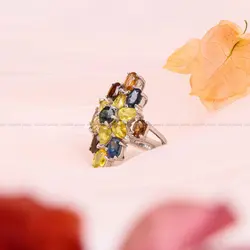 انگشتر میکس زنانه کد 6943 - جواهری مشاهیر