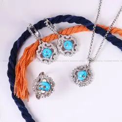 نیم ست فیروزه زنانه کد 6074 - جواهری مشاهیر