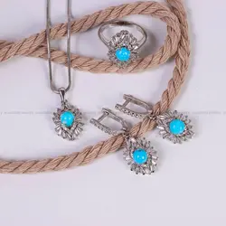 نیم ست فیروزه زنانه کد 6070 - جواهری مشاهیر