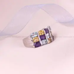 انگشتر میکس زنانه کد 5916 - جواهری مشاهیر